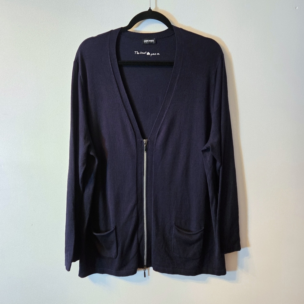 Gerry Weber Navy Half-Zip Cardigan Sweater